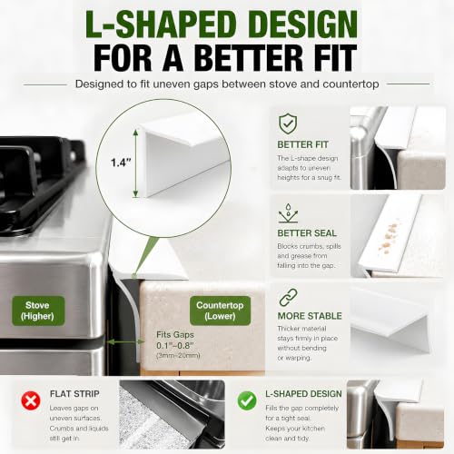 Image of Stove Gap Covers Stove Counter Gap Cover - 25 Inch Silicone Oven Gap Filler
