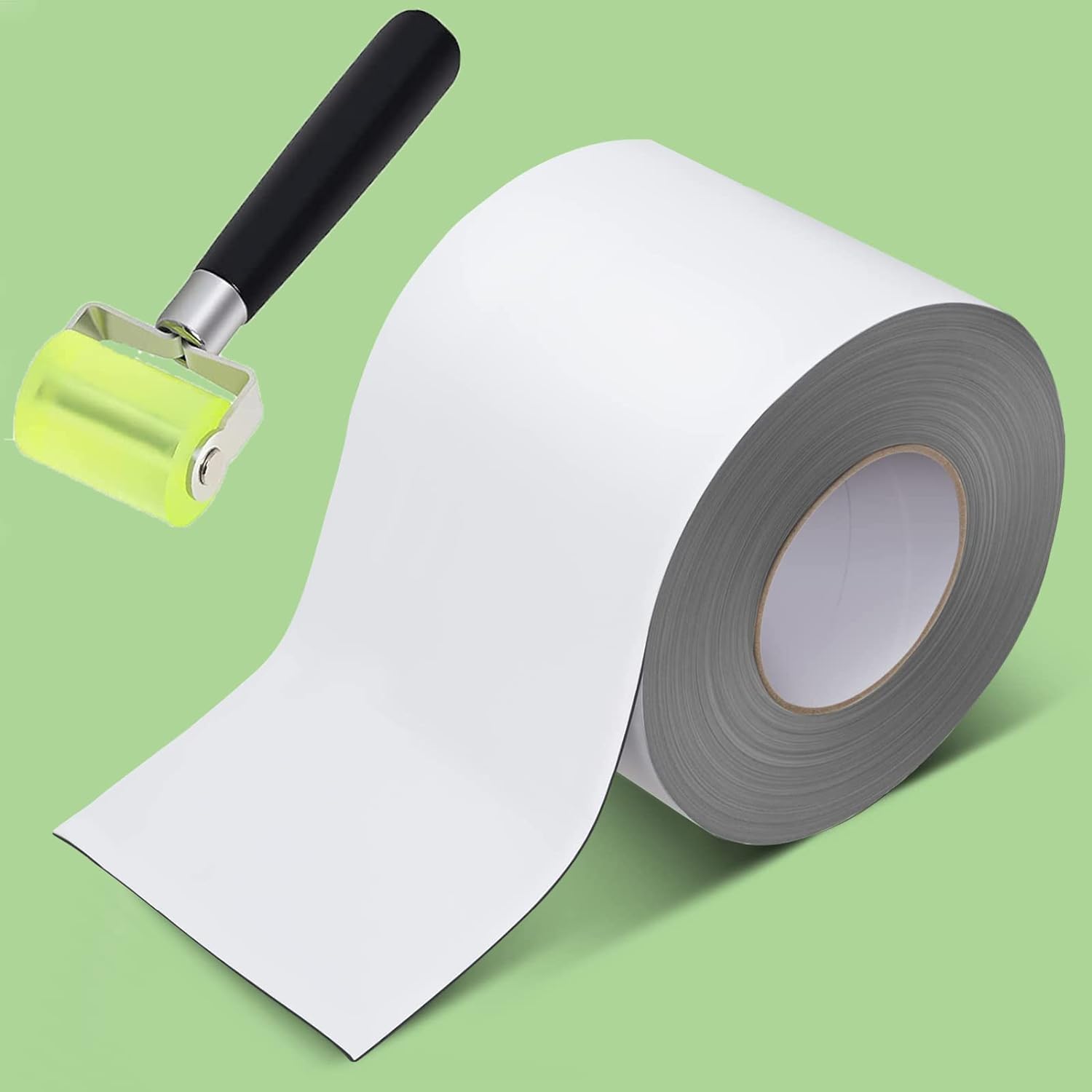 RV Roof Tape White, 6 Inch X 50 Feet RV Sealant Tape with Rubber Roller, Roof Patch Repair Tape for Camper Roof Repair, Use on Various Motorhomes Roof