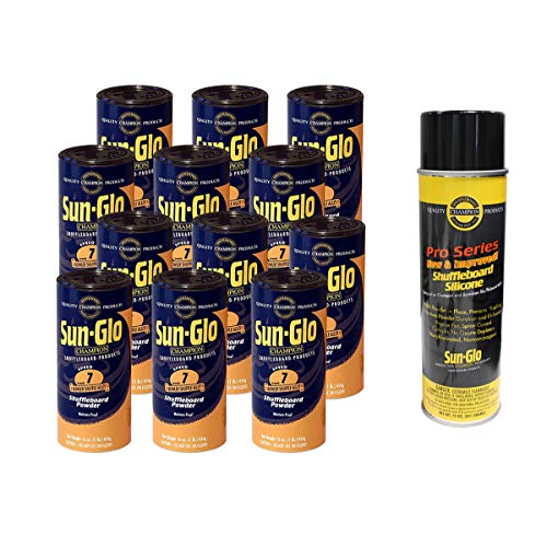 Sun-Glo 12 Cans #7 Shuffle Alley Wax & 1 Can Silicone Spray