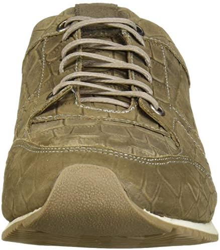 Marc Joseph New York Men's Leather Made in Brazil Luxury Fashion Trainer Croco Detail Sneaker, Grey Nubuck Crocodile, 12 M US | Image 1