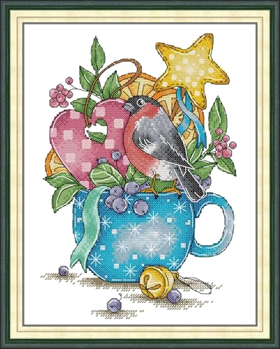Image of CaptainCrafts Cross Stitch Kits for Adults Stamped Cross Stitch Printed Fabrics Needlework Craft Home Decor (Stamped 11CT, The Cup of Victory)
