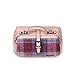 Islander The Medium Doctor Bag for Women, Harris Tweed & Vegan Leather, Pink and Blue Tartan