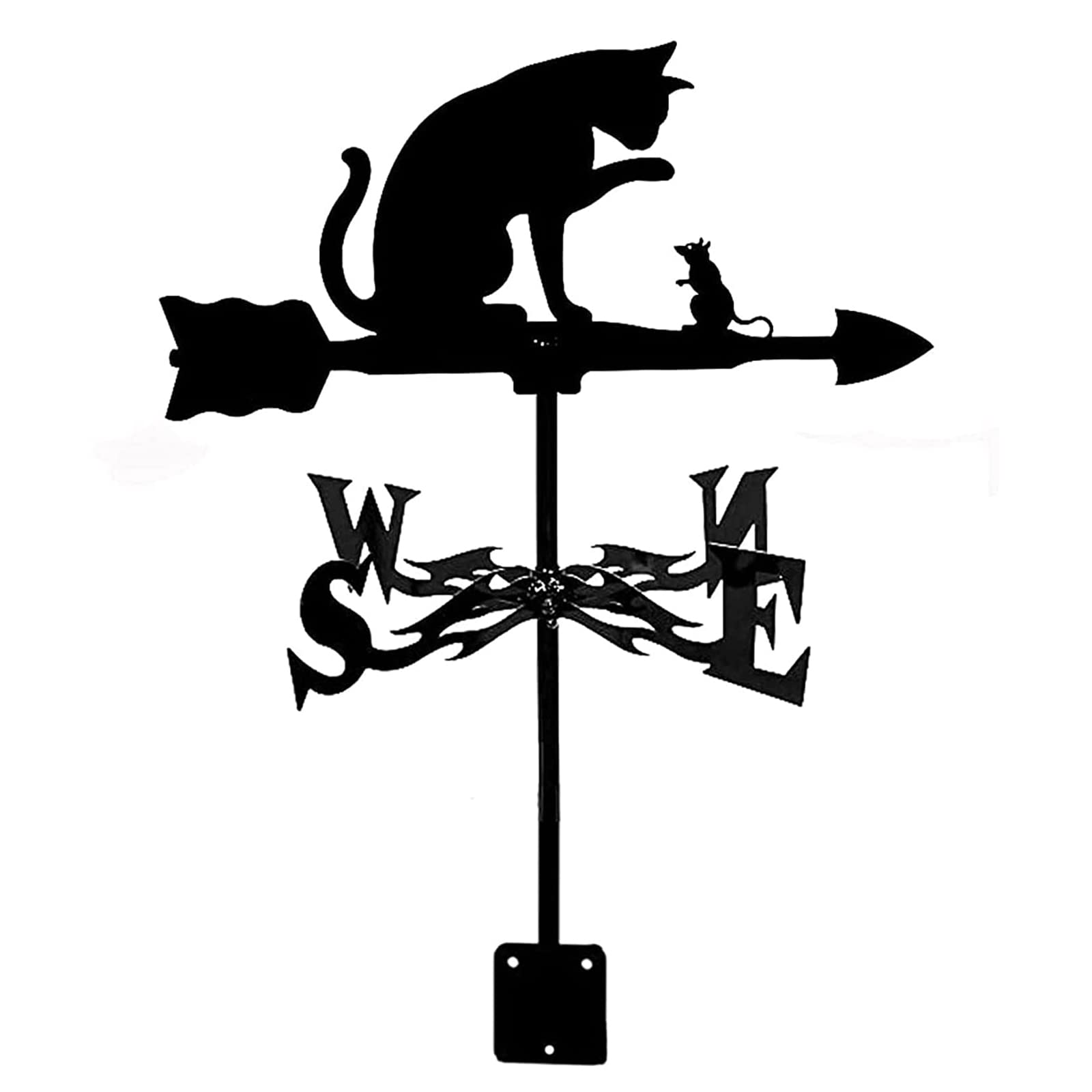 WIQUYBML Weathervane Cat and Mouse Wind Vane Direction Indicator Garden Weather Farm Decoration