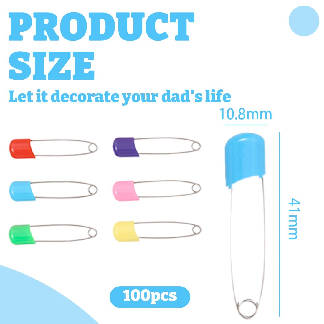 Épingle à Nourrice, 100 Pièces Acier Inoxydable pour Bébé avec Fermeture Verrouillable Épingles à Couches sans Danger, pour Les Lingettes de Salive,Les Couches et Les Vêtements
