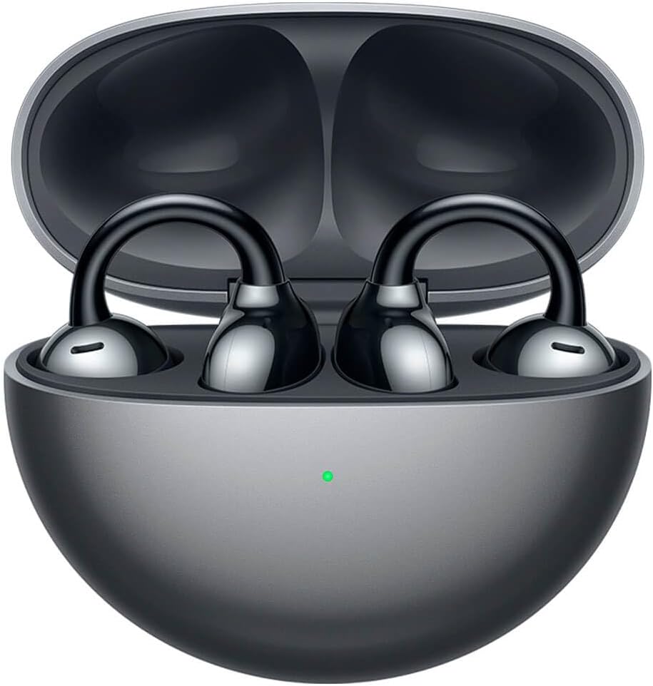 HUAWEIFreeClip Earbuds - Open Ear Earphones with Long Lasting Battery & AI Crystal Clear Sound - Lightweight in-Ear Headphones with IP54 Resistance to Dust Water Black
