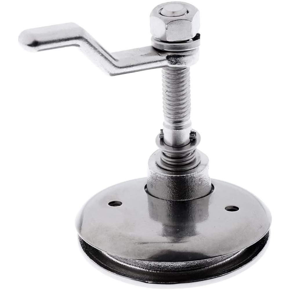 POFET Maniglia di sollevamento a tiro con chiusura a camma per portello, montaggio a incasso, con piastra posteriore, 52 mm, acciaio inox 316, per barca, argento