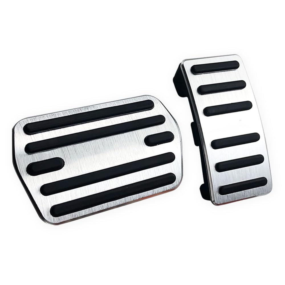 LEXLEY 2PCS Anti-Slip Aluminum Brake Gas Pedal Pads,Auto No Drilling Accelerator Pedal Covers For Ford Mach-E 2021 2022 2023 2024 2025?Not Fit GT-SLIVER