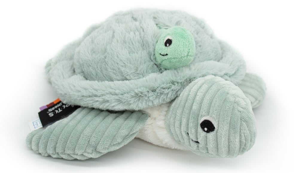 PTIPOTOS by Les DEGLINGOS SAUVENOU LA Tortue GEANTE Maman/Bebe - Peluche Ultra Douce 2 en 1 - Ideal Cadeau Naissance Anniversaire Noel - 48CM - Menthe