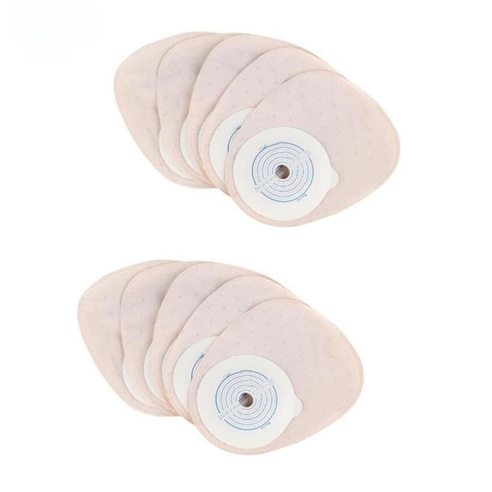 10 bolsas de colostomía, bolsas desechables de ostomía con adhesivo hidrocoloide respetuoso con la piel, bolsa transparente y autosellado para reducir el riesgo de fugas