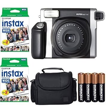 Fujifilm INSTAX 300 Photo Instant Camera With Fujifilm Instax Wide Instant Film Twin Pack Instant Film (40 Shots) + Camera Case With Photo4less Microfiber Cleaning Cloth Top Bundle - International Version (No Warranty)