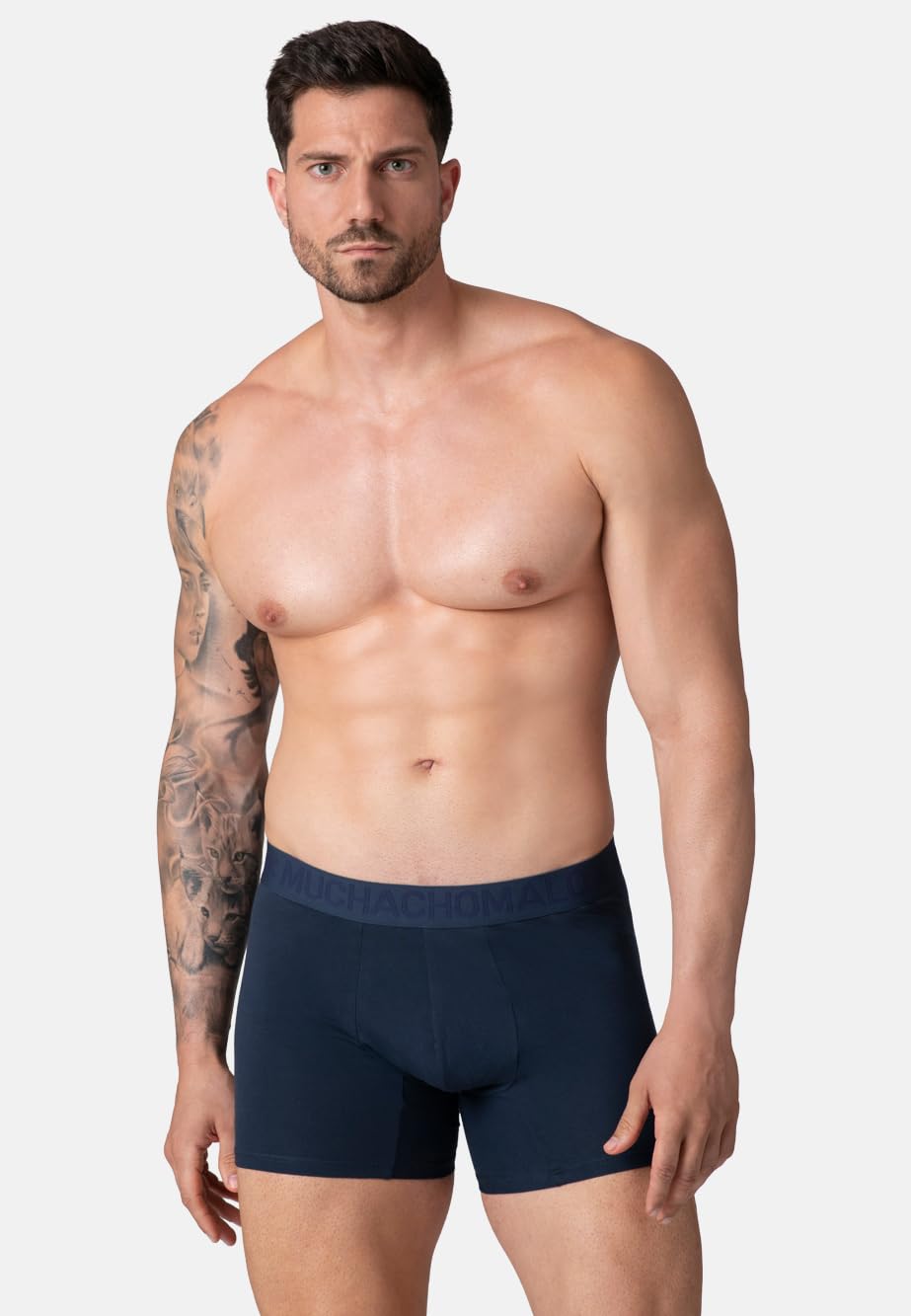 Muchachomalo Calzoncillos para Hombre, Ropa Interior Lisa de Algodón para Hombre, Pack de 2 Unidades, Bóxers Lisos de Corte Clásico con Cintura Elástica