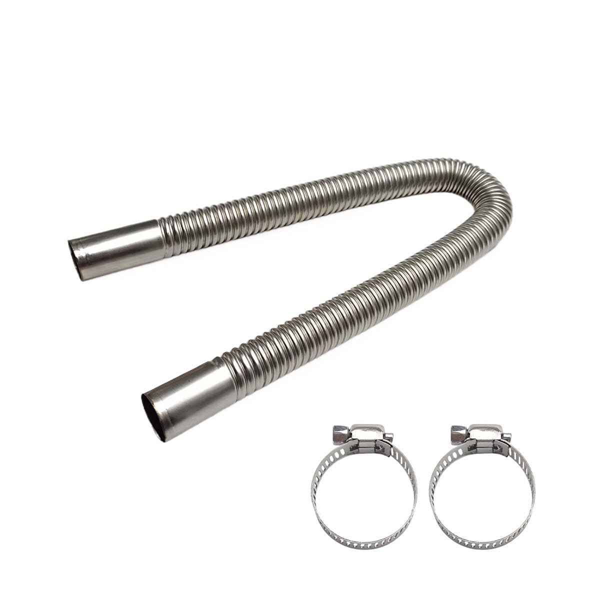 23.6 Inches Stainless Steel Exhaust Hose, 1 Inch Exhaust Extension, Flexible Tank Diesel Heater Accessories with 2 Hose Clamps, Gas Vent Hose Kit for Diesel Air Heater (23.6 inch)-picture-24
