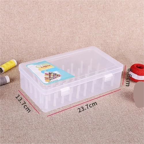 Boîte de rangement de fil à coudre à 42 compartiments transparent en plastique - 5