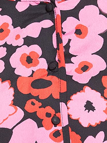 Image of Clovia Women's Crepe Floral Printed Top & Shorts Set - Red