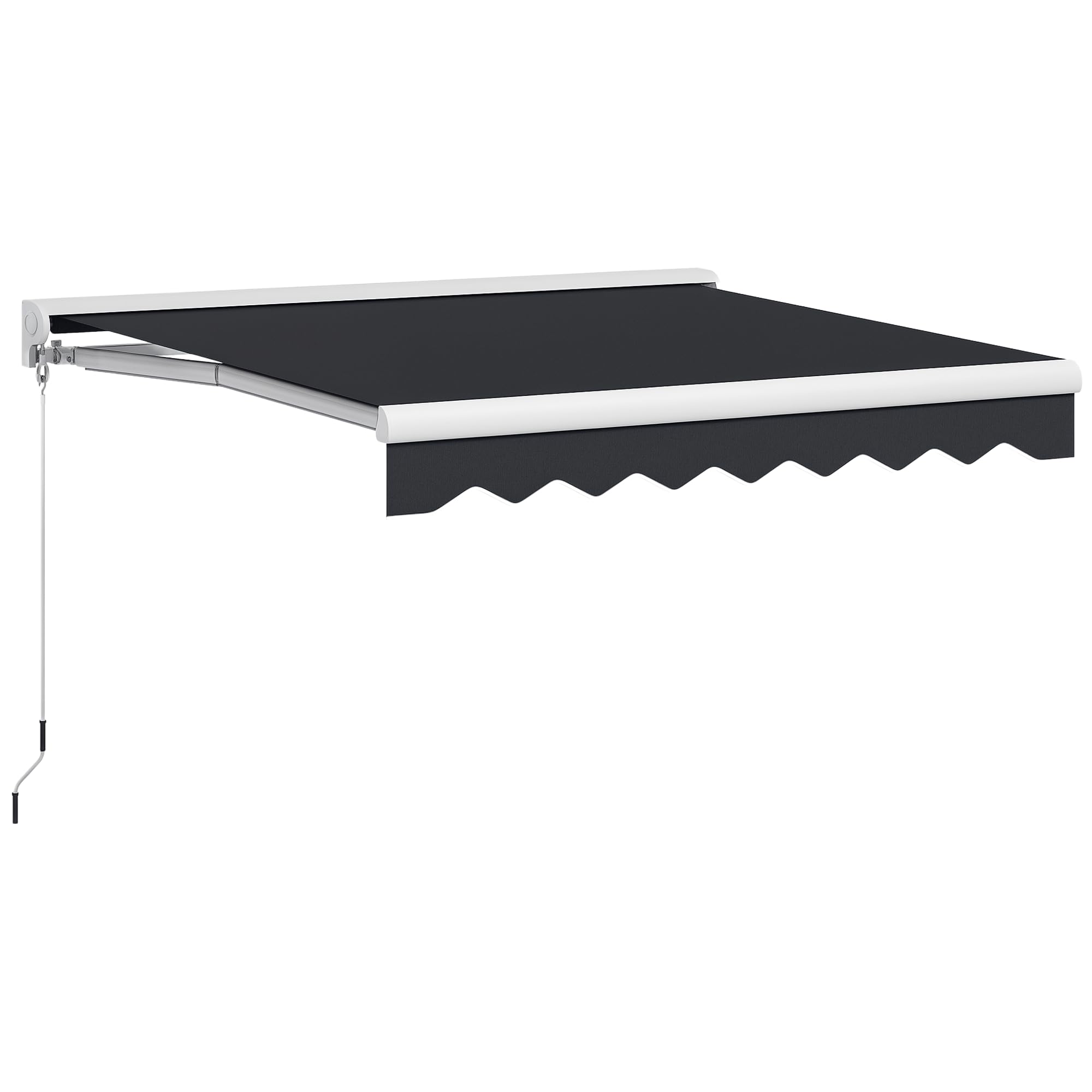 Outsunny Toldo Eléctrico Retráctil y Manual Exterior Terraza 2,5x2 m Gris | con Mando a Distancia, Enrollable con Manivela, Marco de Aluminio, para Jardín Puerta Ventana