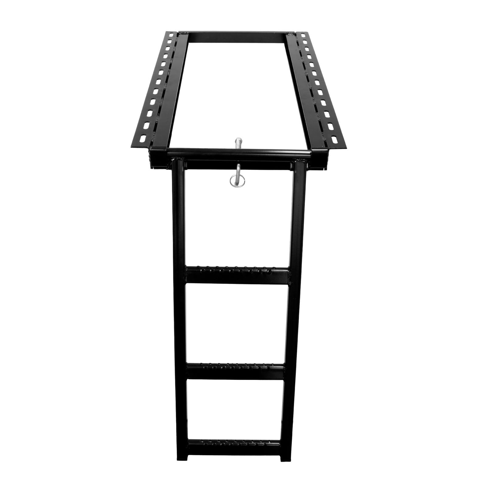 Escalera de ascenso para camiones extensible de 3 niveles, escalera de entrada, escalera plegable, color negro, escalera para camiones, plataforma de carga