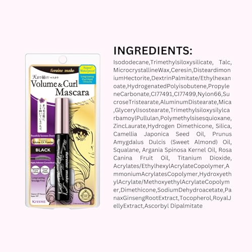 Image of Heroine Make by KissMe Volume & Curl Mascara Black | Waterproof, Volumizing & Lengthening Mascara for Thick, Defined Lashes | Smudge-Proof, Curling Formula | Made in Japan | 2 Pack