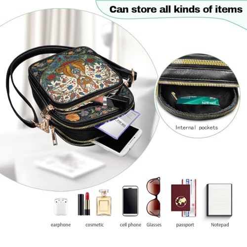 Lightweight Crossbody Bag with Adjustable Strapfor Women Ladies with Three Compartment4