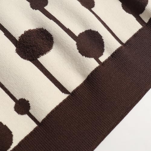 Womens Round Neck Pullover Sweaters Color Blocking Fall Casual Long Sleeve Knit Sweater Jumper Tops4