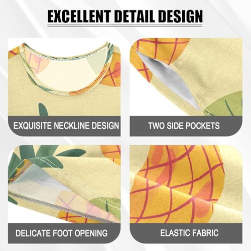 senya Short Sleeve Pajamas Sets Summer Cotton Sleepwear Pineapple Fruit4