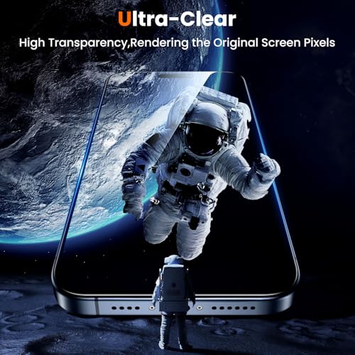 Image of UniqueMe for iPhone 14 Plus /13 Pro Max Screen Protector - [Military Grade Shatterproof & 9H+ Hardness] Screen Protector 13 Pro Max Tempered Glass Full Coverage Protection, Easy Installation, 2 Packs