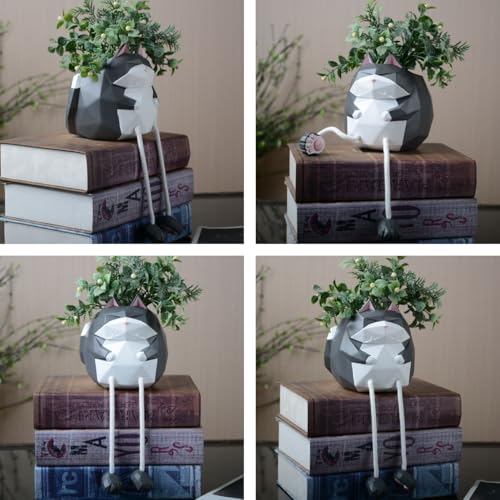 Maceta estatua de gato decorativa 4.9 pulgadas miniatura 2