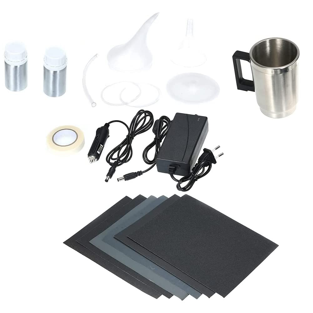 Lisher - Kit de reparación de faros de coche (100 ml, polímero líquido Faros, para faros de coche, rayones, enchufe de la UE