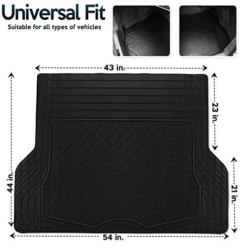 Zone Tech Allwetter Gummi Semi Pattern Cargo Liner Kofferraumbodenmatte Schwarz Heavy Duty Cargo Kofferraumbodenmatte