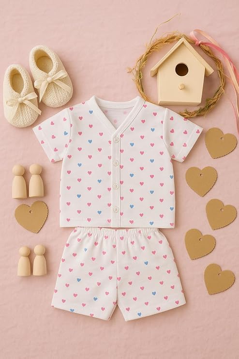 Image of Muslin Jabla & Shorts|For Boys & Girls|Summerwear Sleeveless Vest|Baby Products|Casual Clothing Set