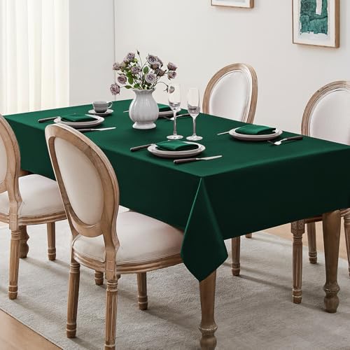Softalker Tischdecke Weihnachten Mitteldecke 80x80 cm Abwaschbare Jacquard Geometrischem Tischdecke Grün Tischtuch Elegant Table Cloth Deko für Outdoor Gartentisch Wohnzimmertisch Couchtisch