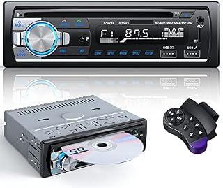 DAZZMO Car Stereo CD DVD Player Bluetooth,RDS/FM Car Radio Bluetooth Handsfree Calling MP3/USB/SD/AUX/FM RDS Car Radio with Dual USB Fast Charge, Steering Wheel Remote Control