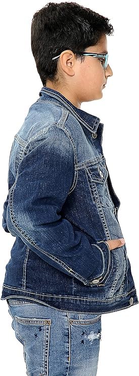 Chaqueta vaquera unisex con botones para niñas y niños de 5 a 13 años