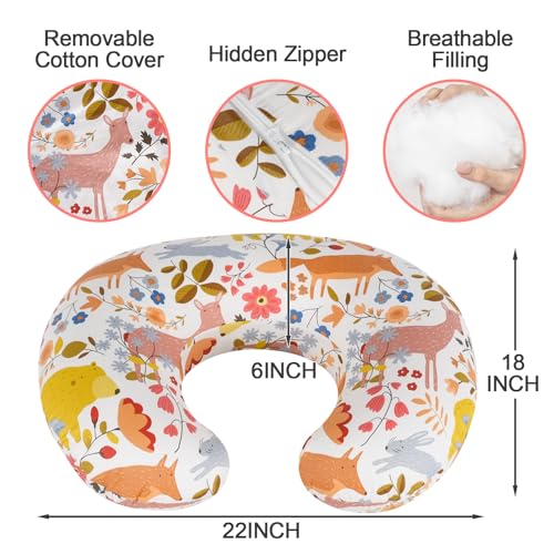 Image of x-vesolje Nursing Pillow, Breastfeeding Pillow with Removable Cover, Ergonomic Breast Feeding Pillow, Baby Feeding Support Pillow for Mom Easier Breastfeeding- Original Size /Jungle