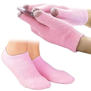 4PCS Touch Screen Moisturizing Gloves and Sock, Spa Moisturizing Therapy Sock＆Glove, Soften Repairing Dry Cracked, Hands Feet Skin Care, Effective in Repair Dry and Chapped Hands and Feet Skin Care