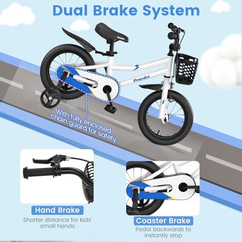 Image of BABY JOY Kids Bike, 12 14 16 18 Inch Boys Girls Bike for 3-8 Years w /Training Wheels, 20 Inch Children Bicycle for 8+ Teens w /Kickstand, Handbrake, Coaster Brake & Removable Basket, Sporty Bicycle