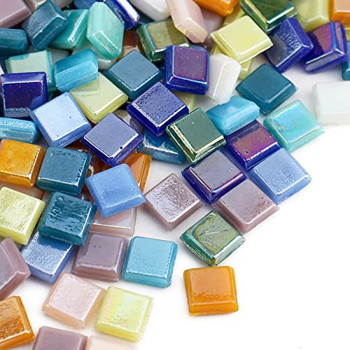 Wq Warmqing 390 Pieces Micro Glass Mosaic Tiles For Crafts,Tiny Iridescent Square Mosaic Glass Pieces,0.32 Inch Candy Mosaic Kits For Adults And Handmade Art, Rainbow Mosaic Tiles For Mosaic Mural Art #TOP7