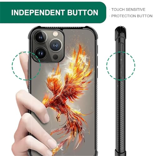Fashionable Phoenix Feather Design iPhone 16 Pro Max Case for Girls