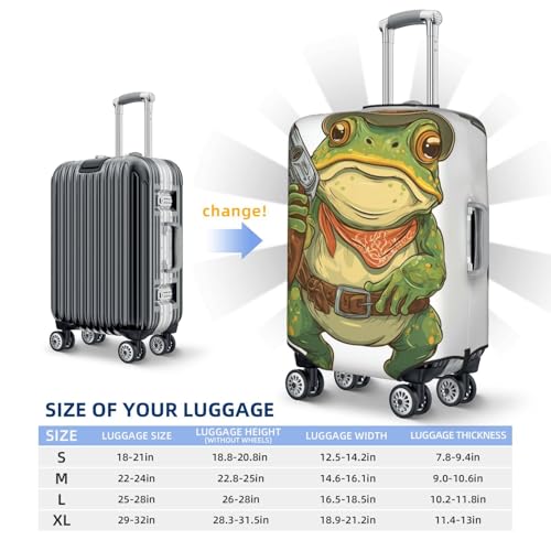 Toad Cowboy Elastic Travel Luggage Covers Dustproof Scratch-Resistant Suitcase Protector Fit 22-24 Inch4