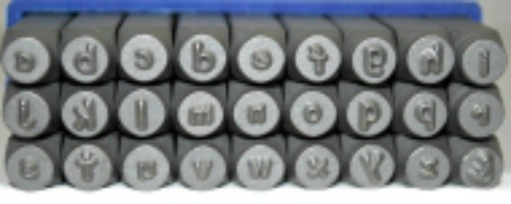 3mm Comic Sans Font Alphabet Punch Metal Letter Jewelry Stamp Set, 27 Pieces Including &, Lowercase Set (Lowercase)
