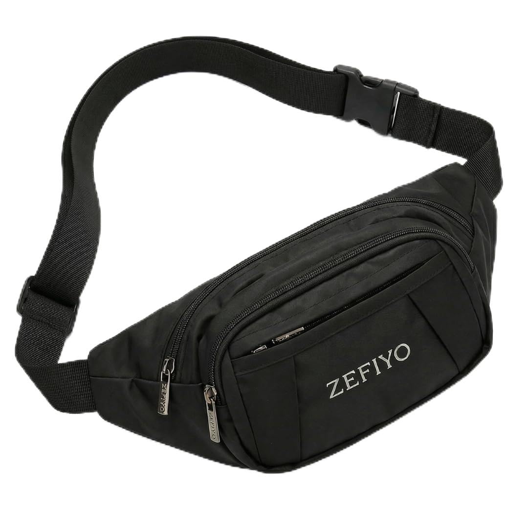 Waist Bag for Men Women | Spacious Crossbody Fanny Pack with Multiple Zipper Pockets | Adjustable Strap for Travel, Hiking & Daily Use (Polyster, Black)-image-47