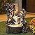 Glitzhome Outdoor Water Fountain with LED Light Children Playing with Faucet Waterfall Fountain Antique Bronze Resin Boy and Girl Statue Outdoor Waterfall Fountain for Patio Backyard Garden, 25”H