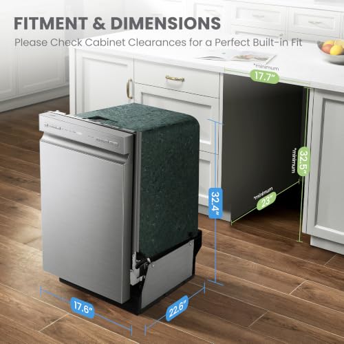 COMFEE' 18 Inch Built-in Dishwasher, Energy Star & NSF, Stainless Steel Tub - Image 3