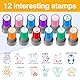 12 Stück Stempel Lehrer Selbstfärbender, Lehrer Bewertung Belohnung Motivation Briefmarken, Lob Ermutigung Kinder Stempel, Bunte Cartoon Lob Siegel Ermutigung, Schüler Hausaufgaben Stamper