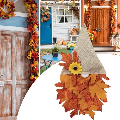 Herbst Gartenzwerge - Herbst Deko Für Zuhause - Wohnaccessoires Herbstdekoration Als Türschild - Innenbereich Fensterbank Wohnzimmer Kamin Bauernhaus Eingangstür Wanddekoration – Bild 3
