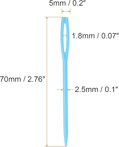 Miniatura 2 de HARFINGTON 200 agujas de coser de plástico, 2.8 in de longitud, agujas romas grandes para coser artesanías hechas a mano, nociones de costura, color