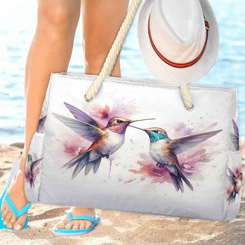 Tote Beach Bags for Women with Zipper Waterproof Sandproof Swim Pool Grocery Gym Travel Bag 7