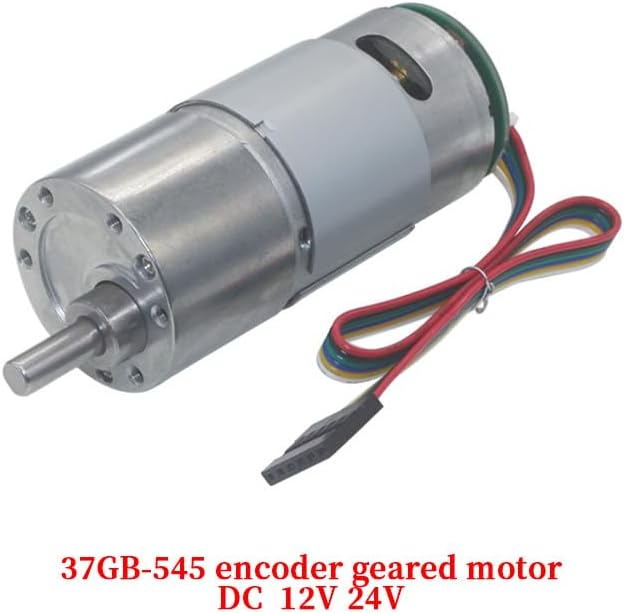 JGB37-545 DC encoder geared motor 6V 12V24V high power high torque permanent magnet DC motor - (Speed(RPM): 75, Voltage(V): 24V)