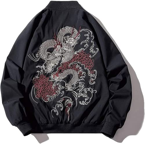 XYXIONGMAO Japanese Dragon Men'S Hip-Hop Clothing Oversized Men Bomber Jacket Couple Streetwear Pilot Jacket