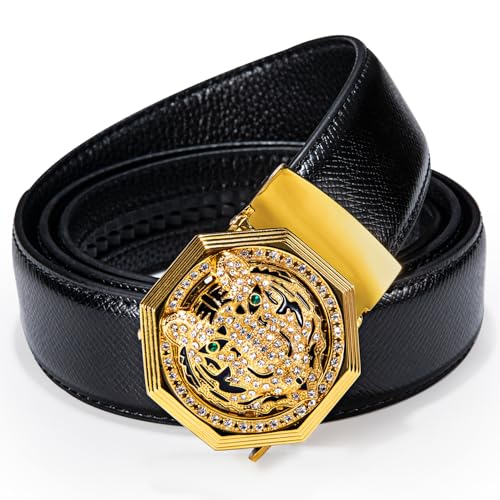 Image of Dubulle Men's Ratchet Belt Gold /Black /Red /Green /Blue /White Automatic Buckle Business Casual Belt Gift - Adjustable Fit