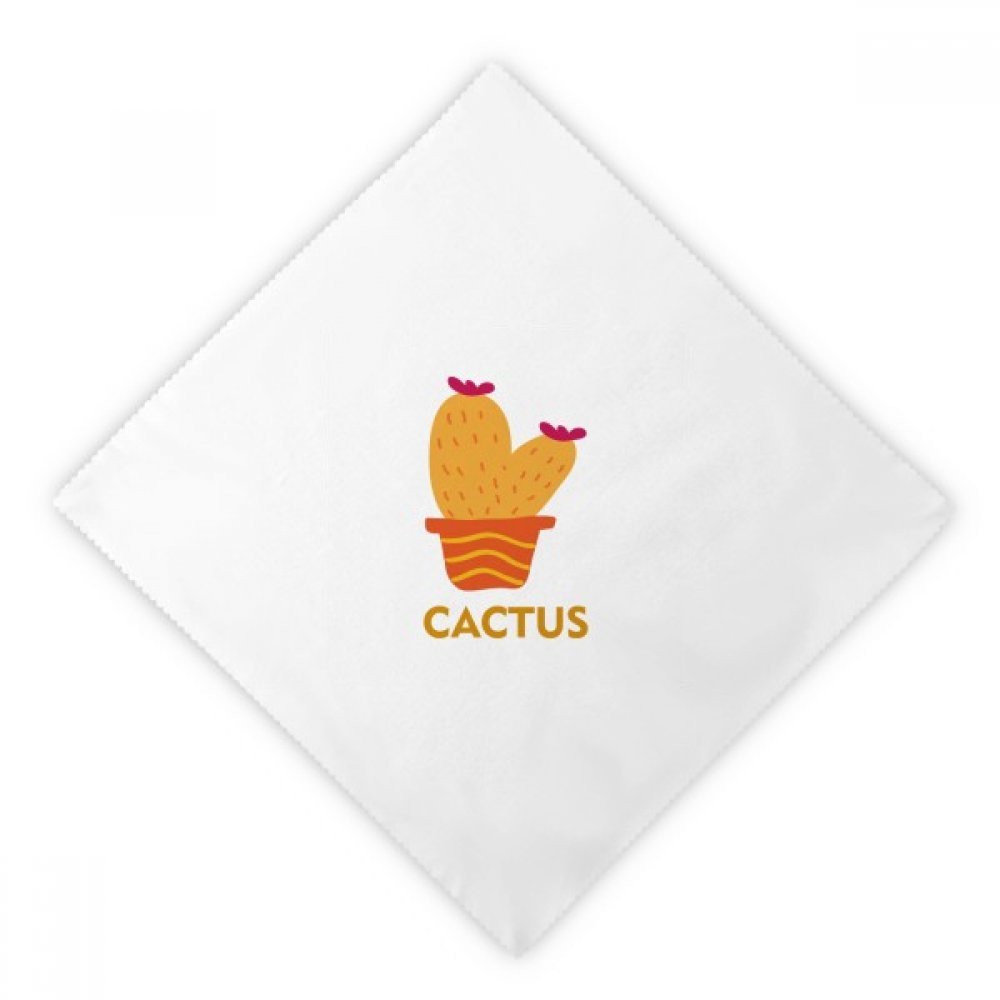 Serviettes en tissu blanc cactus plante en pot pour décoration de table